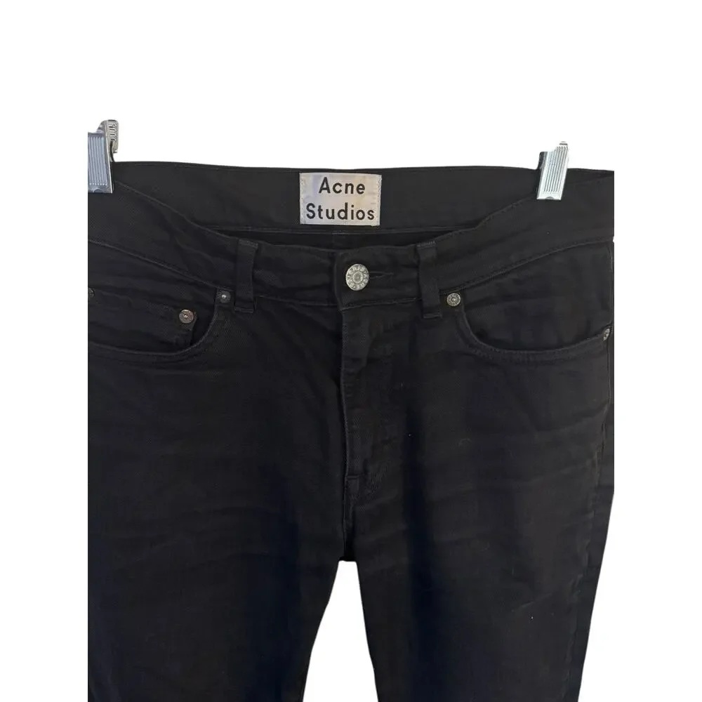 ACNE STUDIOS Thin Stay Cash Men’s Skinny Jeans Black Wash Cotton Blend Sz 30x32